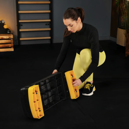 Степ платформа  Trex Sport TX-030AS 3-уровневая черно-желтая - фото №5